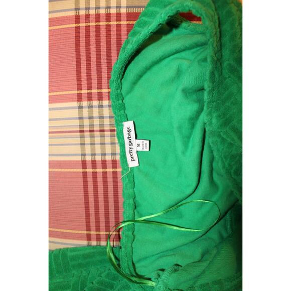 Pretty Garbage Green Textured One Shoulder Crop Top & Wide Leg Set Women’s S/M - Picture 6 of 6